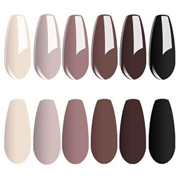 Vishine Nude Brown Gel Nail Polish - 6 Color Set Kit