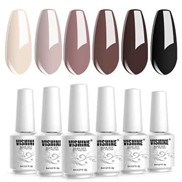Vishine Nude Brown Gel Nail Polish - 6 Color Set Kit