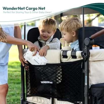 WONDERFOLD Heavy Duty Stroller Wagon Cargo Net for Extra Storage Space with Super Stretchable Netting & Large Storage Capacity (Fits W2 & W4 Wagons Only), Black