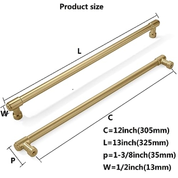 Khtumeware Champagne Bronze Cabinet Pulls - 12 Inch Durable and Elegant Handles for Kitchen Cabinets