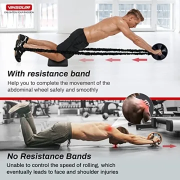 Vinsguir Ab Roller Wheel Kit for Core Strength and Fitness