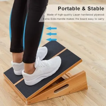 StrongTek Adjustable Wooden Slant Board for Stretching