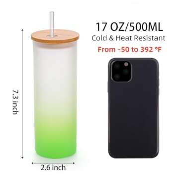 Mezchi Sublimation Glass Cups Set - 17 OZ Tumblers