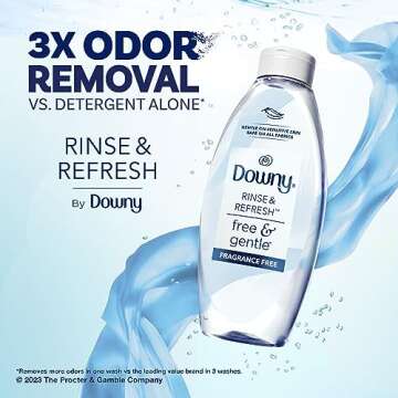 Downy Rinse & Refresh Free & Gentle Laundry Odor Remover and Fabric Softener, Fragrance Free, 48 fl ...