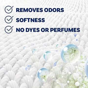 Downy Rinse & Refresh Free & Gentle Laundry Odor Remover and Fabric Softener, Fragrance Free, 48 fl oz, No Dyes or Heavy Perfumes