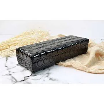 QIMYAR Nail Cushion Manicure Pillow Soft Leather Hand Rest Pillow Nail Art Design Manicure Care Arm Holder Pad Treatment Tool,Black