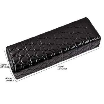 QIMYAR Nail Cushion Manicure Pillow Soft Leather Hand Rest Pillow Nail Art Design Manicure Care Arm Holder Pad Treatment Tool,Black