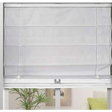 Arlo Blinds Thermal Room Darkening Fabric Roman Shades, Color: White, Size: 36" W X 72" H, Cordless ...