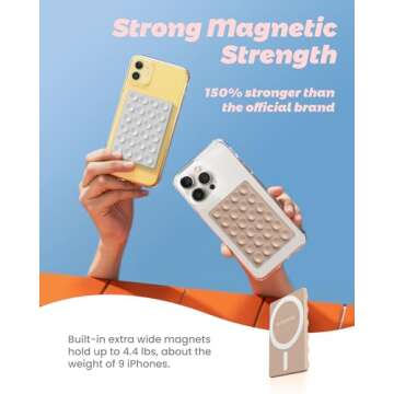 amBand Magnetic Suction Phone Mount Trendy Stocking Stuffers for Men Women Dad Mom Adults, Removable Brown Octo Cup Buddy Sticky Holder for Hands-Free Selfie/Video, Milk Tea