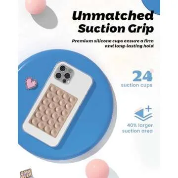 amBand Magnetic Suction Phone Mount Trendy Stocking Stuffers for Men Women Dad Mom Adults, Removable Brown Octo Cup Buddy Sticky Holder for Hands-Free Selfie/Video, Milk Tea