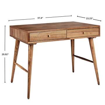 Amazon Brand – Rivet Classic Desk, 37.4"W, Walnut