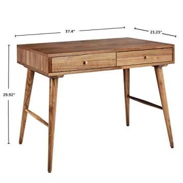 Amazon Brand – Rivet Classic Desk, 37.4"W, Walnut