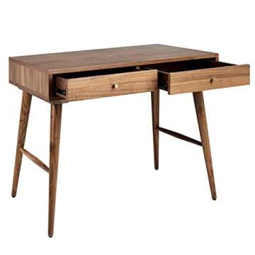 Amazon Brand – Rivet Classic Desk, 37.4"W, Walnut