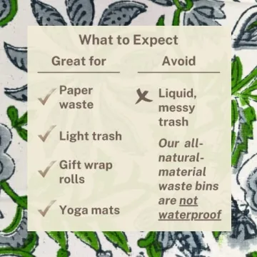 Fern Trail Decorative Waste Basket for Eco Friendly Homes