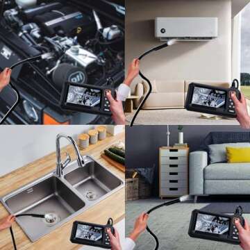 Endoscope Camera with Light - 4.3" IPS Screen, 1080P HD