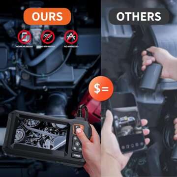 Endoscope Camera with Light - 4.3" IPS Screen, 1080P HD