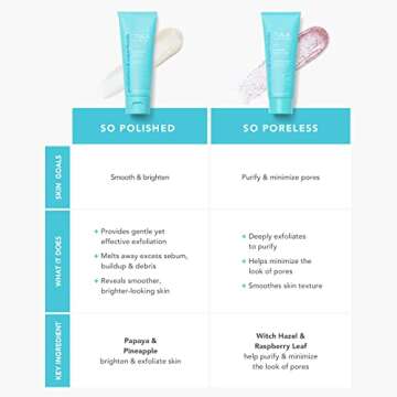 TULA Skin Care So Polished Exfoliating Sugar Scrub - Face Scrub, Gently Exfoliates with Sugar, Papaya, and Probiotic Extracts for a Softer and Radiant-Looking Complexion, 2.9 oz.