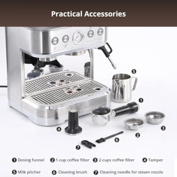Acekool Espresso Machine with Milk Frother and 77 oz Tank