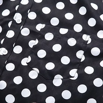 CATERTO Men's Casual Polka Dot Shirt for Summer Style