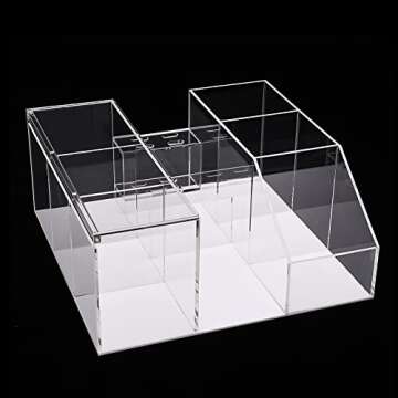 Noverlife Eyelash Beauty Organizer, Display Rack Organizer, Clear Makeup Organizer, Eyelash Extension Supplies Storage Display Box for Grafting Lash Extension, Home & Eyelash Salon - Transparent