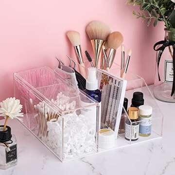 Noverlife Eyelash Beauty Organizer, Display Rack Organizer, Clear Makeup Organizer, Eyelash Extension Supplies Storage Display Box for Grafting Lash Extension, Home & Eyelash Salon - Transparent