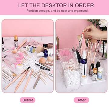 Noverlife Eyelash Beauty Organizer, Display Rack Organizer, Clear Makeup Organizer, Eyelash Extension Supplies Storage Display Box for Grafting Lash Extension, Home & Eyelash Salon - Transparent