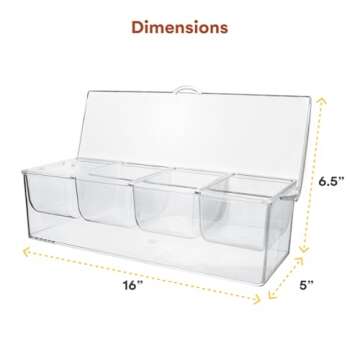 Estilo 4 Section Condiment on Ice, Clear (1-(Pack))