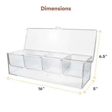 Estilo 4 Section Condiment on Ice, Clear (1-(Pack))