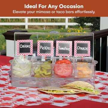 Estilo 4 Section Condiment on Ice, Clear (1-(Pack))