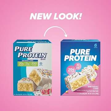 Pure Protein Bars, High Protein, Nutritious Snacks to Support Energy, Low Sugar, Gluten Free, Birthd...