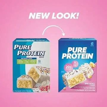 Pure Protein Bars, High Protein, Nutritious Snacks to Support Energy, Low Sugar, Gluten Free, Birthd...