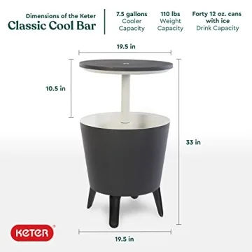 Keter Modern Cool Bar Patio Table with Hidden Cooler