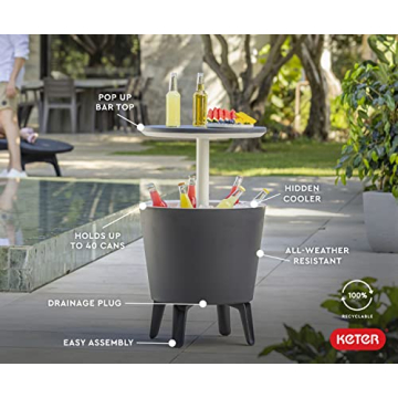 Keter Modern Cool Bar Patio Table with Hidden Cooler