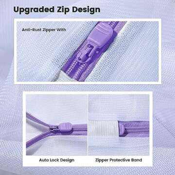 Set of 8 Mesh Laundry Bags Travel Storage Bag, Clothing Washing Bags for Laundry, Blouse, Bra, Hosiery, Stocking, Underwear, Lingerie Seamei