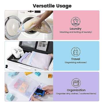 Set of 8 Mesh Laundry Bags Travel Storage Bag, Clothing Washing Bags for Laundry, Blouse, Bra, Hosiery, Stocking, Underwear, Lingerie Seamei