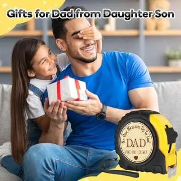Sensi Blue Gifts for Dad, Dad Gifts from Son Daughter, Fathers Day Birthday Christmas Gifts for Dad, Tool Gifts Woodworker Gifts Carpenter Gifts, No One Measures Up to You, Engraved Tape Measure 25 FT