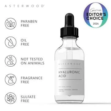 Asterwood Hyaluronic Acid Serum for Face - Plumping, Anti-Aging, Hydrating - Fragrance-Free - 2 Fl Oz