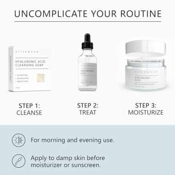 Asterwood Hyaluronic Acid Serum for Face - Plumping, Anti-Aging, Hydrating - Fragrance-Free - 2 Fl Oz