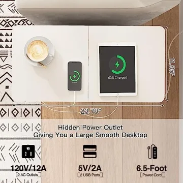 LIDYUK Charging End Table with Drawer for Small Spaces