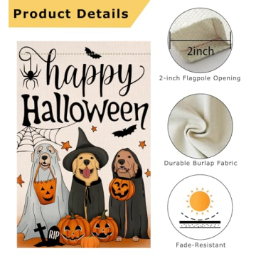 Halloween Dog Pumpkin Garden Flag - 12x18 Double Sided