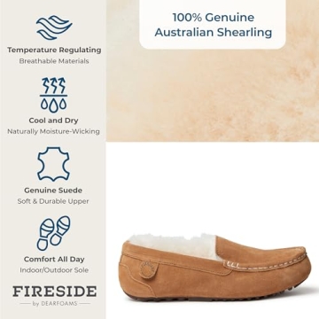 Dearfoams Women's Shearling Slippers for Year-Round Comfort