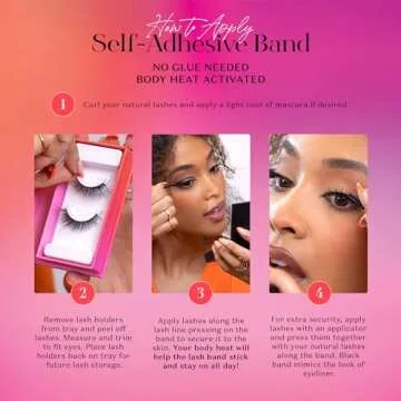 Lilly Lashes 3D Self Adhesive Eyelashes for Effortless Glam