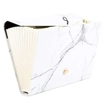 U Brands Fashion Expandable File Folder, Letter Size, 13 Pockets, Marble Print