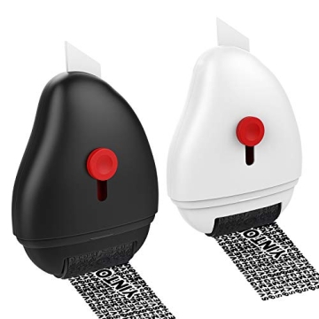 MoKo Security Stamp Identity Protection Roller with Built-in Plastic Art Knife, Refillable Self Inki...