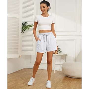 AUTOMET Womens Sweat Shorts Lounge Casual Comfy Shorts Athletic High Waisted Trendy Summer Baggy Drawstring Shorts with Pockets 2023 Fashion Clothes Grey