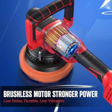 POPULO 20V Cordless Car Polishing Kit with 4.0 Ah Batteries - 7-Speed Adjustment for Effortless Car Detailing, Waxing, and Polishing