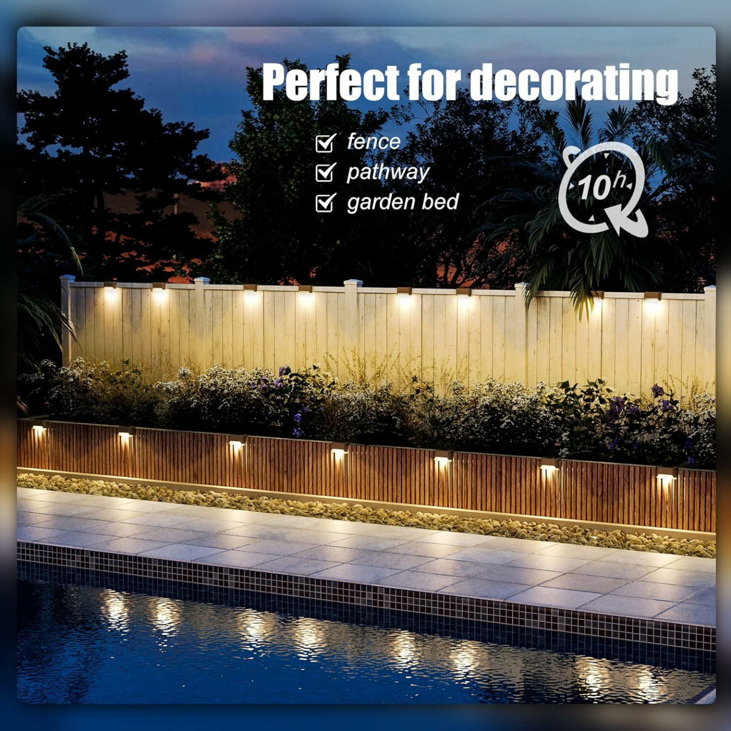 SOLPEX Solar Deck Lights 16 Pack for Outdoor Spaces