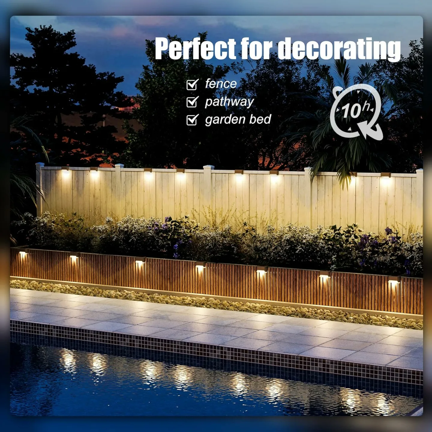 SOLPEX Solar Deck Lights 16 Pack for Outdoor Spaces