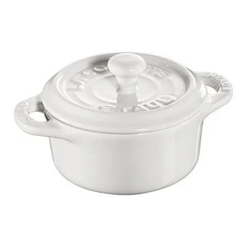 Experience Culinary Excellence with STAUB Mini Cocotte Set - 3-Piece White Dutch Oven
