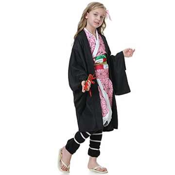 Cosplay Pink Costume Kimono Anime Cosplay Outfits Cape Festival Uniform for Kids Girls and Women